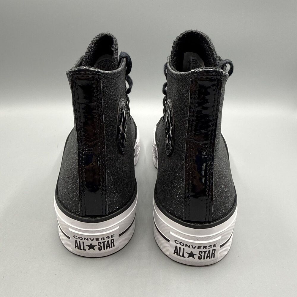 Converse Chuck Taylor All Star Hi Lift Sparkle Black Glitter Platform Size 7.5 - Picture 7 of 10